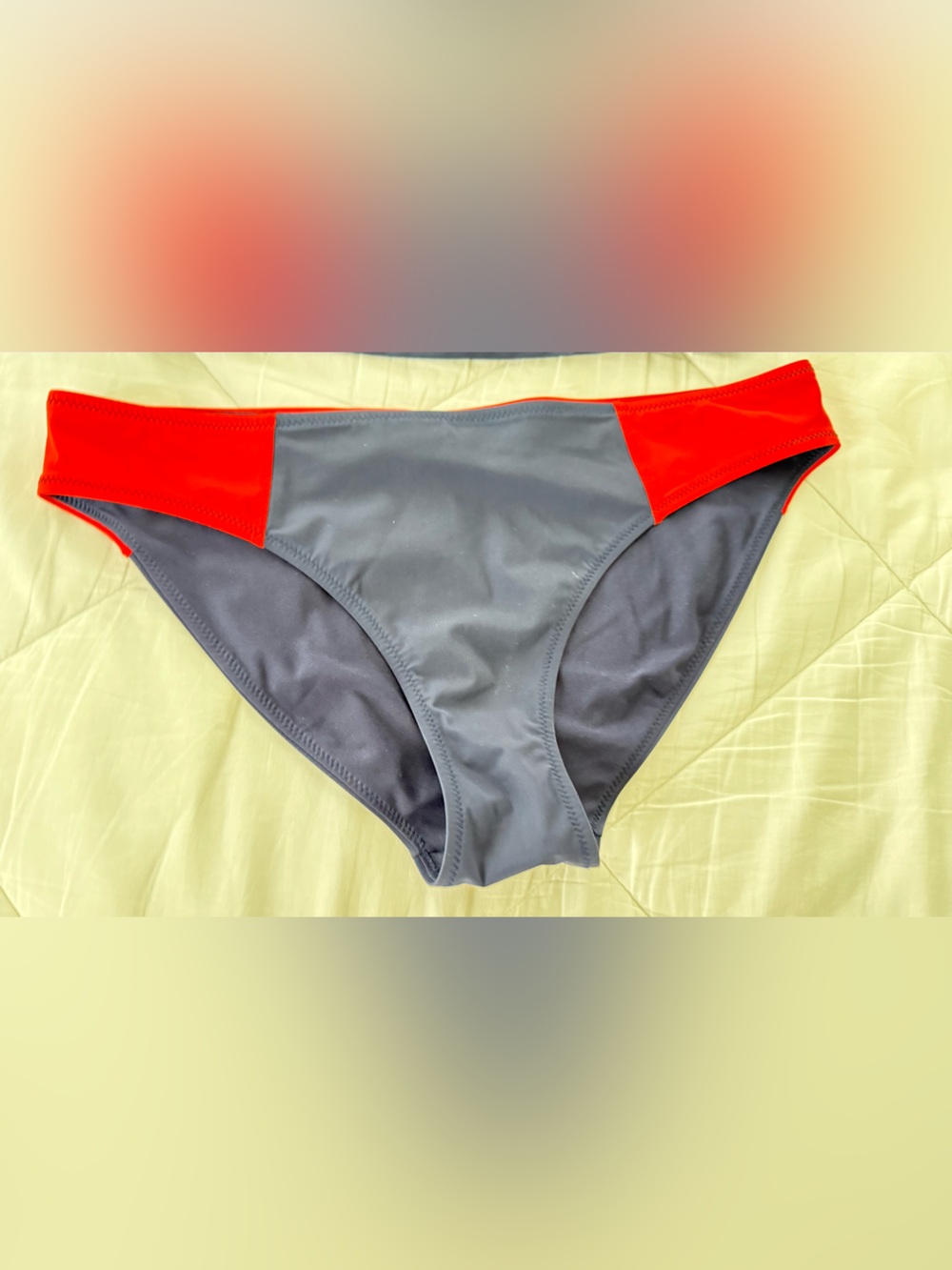 Athleta Navy/Red Zip-Front High Neck Bikini Set-SML - Picture 4 of 10